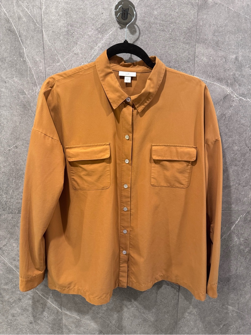 J. Jill Women's Casual Button-Up Shirt in Warm Golden Mustard (M)